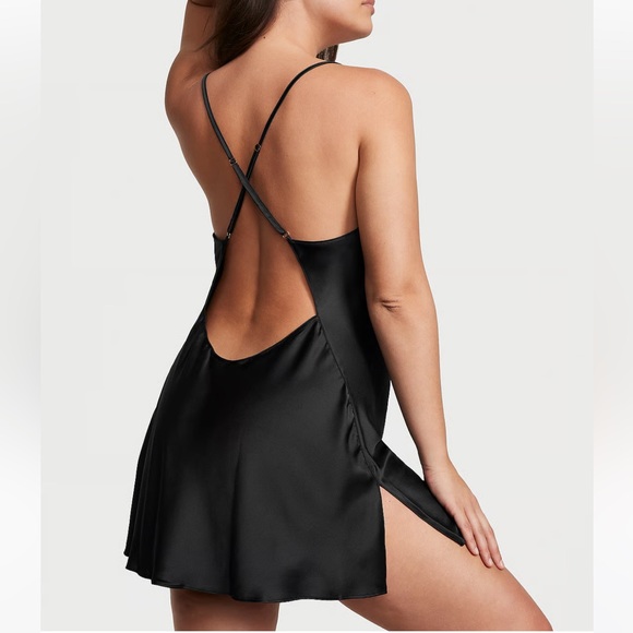 XL Victoria’s Secret Satin Open Back Slip Dress Nightgown - Picture 10 of 11